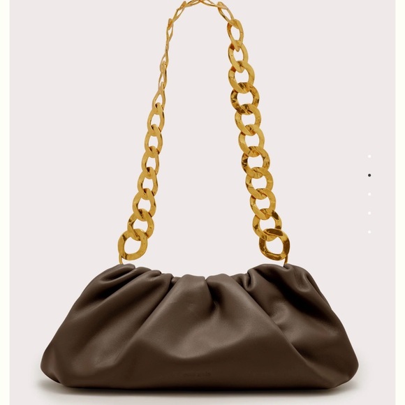 Cult Gaia Brown Dulce Shoulder Bag with Gold Chain Strap NWT - Picture 2 of 8